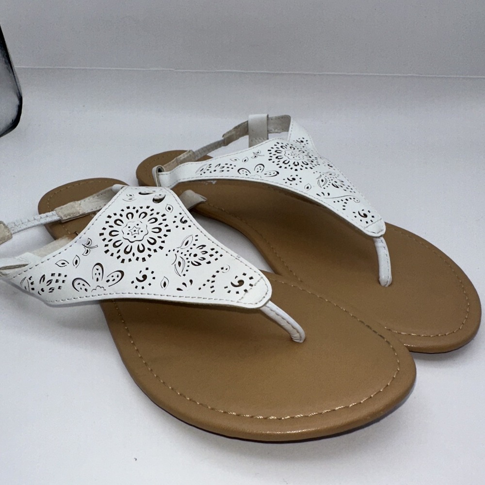 Sonoma Women's Good For Life Toe-Thong Sandals With Back Strap White Size 7-8